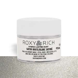 Satin White Edible Luster Dust By Roxy Rich 2.5 gram