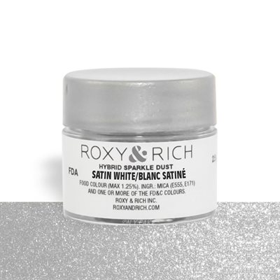 Satin White Edible Hybrid Sparkle Dust By Roxy Rich 2.5 gram