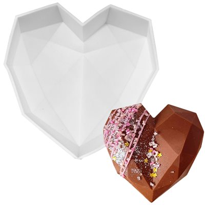Silicone Mold Diamond Heart Molde de Silicona Para Chocolates Corazón Diamante 