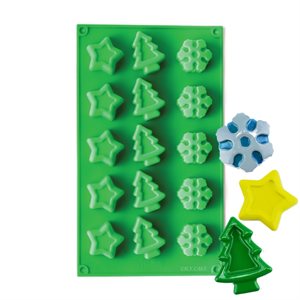 Snowflake,Tree and Star Silicone Novelty Bakeware