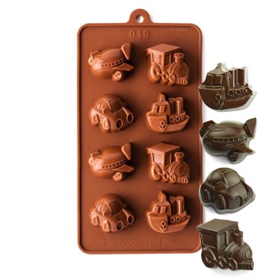 Cars, Boats, Trains and Planes Silicone Chocolate Mold