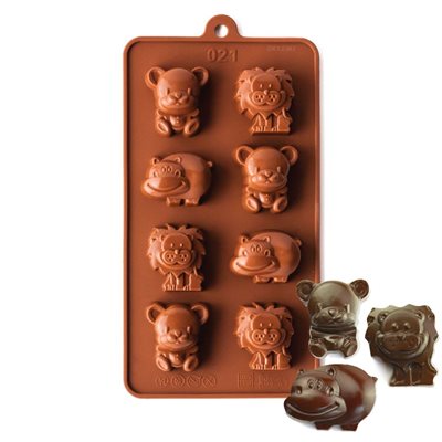 joyliveCY Hippo Lion Bear Shape Silicone Chocolate Mold