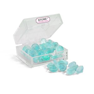 Edible Sugar Diamonds Aquamarine Small D2 28 Pieces