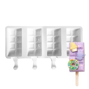 Silicone Mold for Ice Cream Pops, Break Away Shape - 4 Cavity