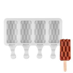 Silicone Mold for Cakesicles, "Long Tiled" - 4 Cavity