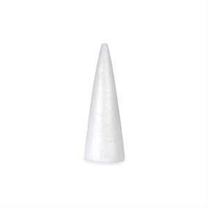 White Durafoam Styrafoam Cone 5.9 Inches Tall x 2 1 / 2 Inch Base
