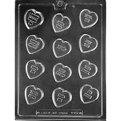 Heart Phrases Chocolate Candy Mold