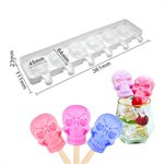 Silicone Mold for Cakesicles, "Skull" Shape - 6 Cavity