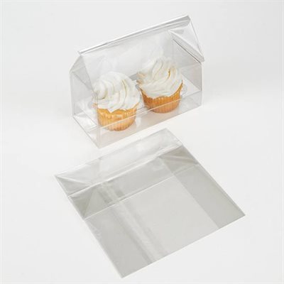 Mini Cupcake Bag Holds 2 Cupcakes 5" x 2 1 / 4" x 5" Pack of 100