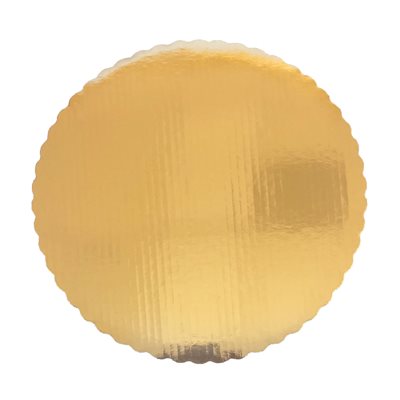 10" Scalloped Gold Cake Circle