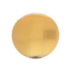 5" Scalloped Gold Cake Circle