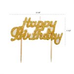 Gold Glitter Happy Birthday Candle